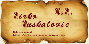 Mirko Muskalović vizit kartica